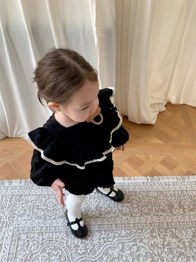 JE621｜(73cm-100cm) 麻花荷葉領套裝5