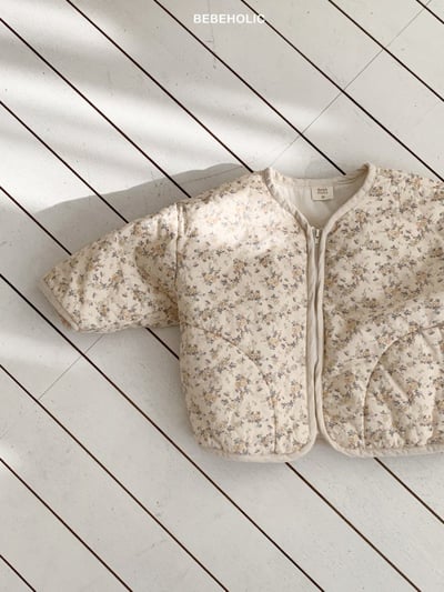 Bebe holic19｜(6m-18m) 碎花滾邊鋪棉拉鍊外套4