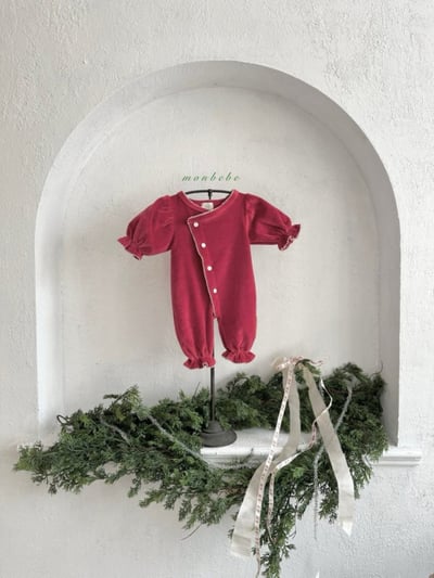 MONBEBE52｜(0m-6m) 4色貴氣排釦連身衣11