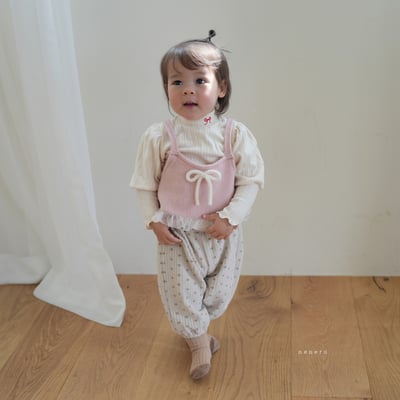 neneru31｜(90cm-115cm) 2色蝴蝶結荷葉小背心5