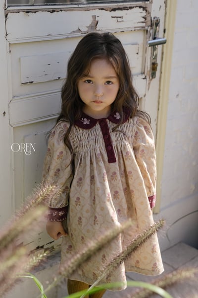 OREN08｜(85-120cm) 刺繡碎花撞色洋裝16