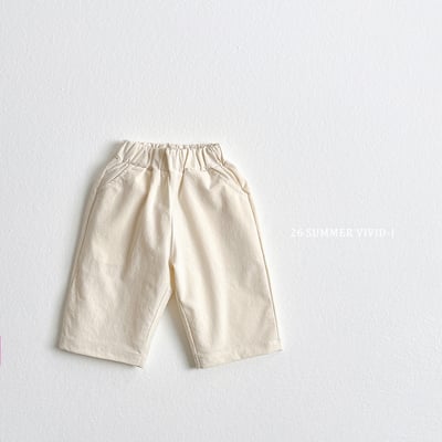 vivid116｜(78cm-125cm) 5款素色棉質七分長褲2