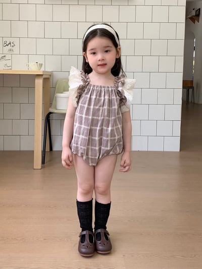 JE33｜(66-120cm) 格紋飛袖包屁衣/洋裝8