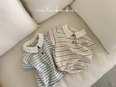 Valubebe 42｜(65-80cm) 襯衫條紋連身服1