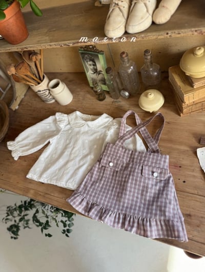 Marron12｜(1y-6y) 刺繡小花飛袖襯衫12