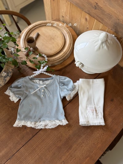 Marron32｜(1y-6y) 蕾絲花邊鈕釦上衣6