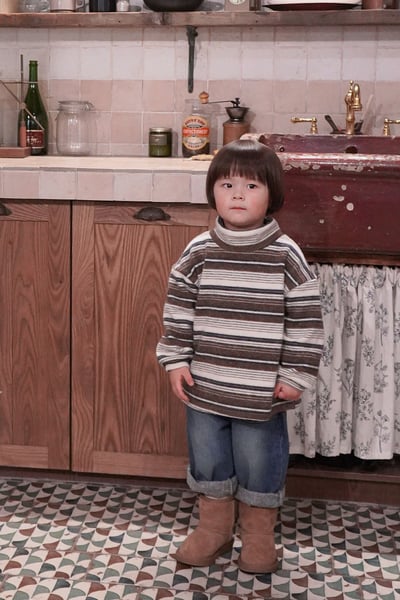 onu 45｜(70cm-115cm) 磨毛多條紋上衣17