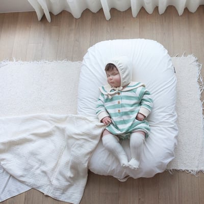 LEMONADE29｜(55cm-85cm) 2色粗條紋包屁衣含帽子3