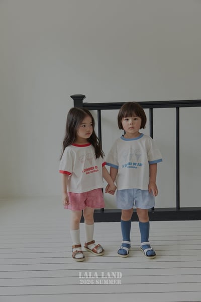 lala land66｜(75-120cm) 4色格紋短褲4