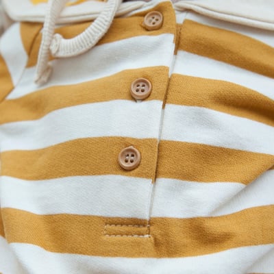 LEMONADE29｜(55cm-85cm) 2色粗條紋包屁衣含帽子19