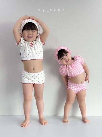 my_bebe04｜(75-105cm) 抓皺比基尼泳衣含泳帽19