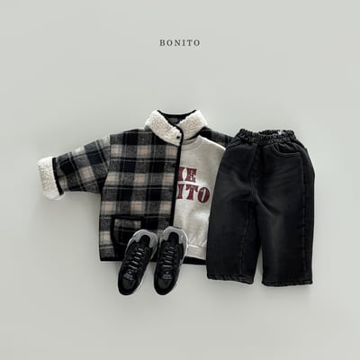 Bonito11｜(75cm-125cm) 冬季刷毛格紋口袋外套16