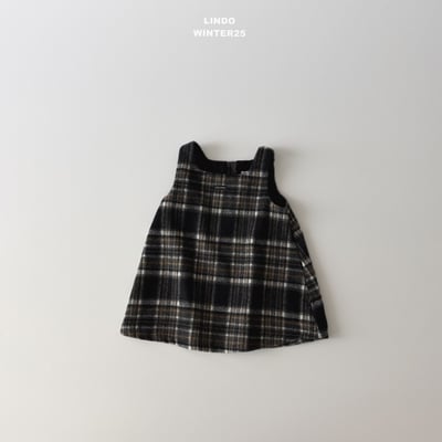 Lindo66｜(80cm-125cm) 背心格紋洋裝8