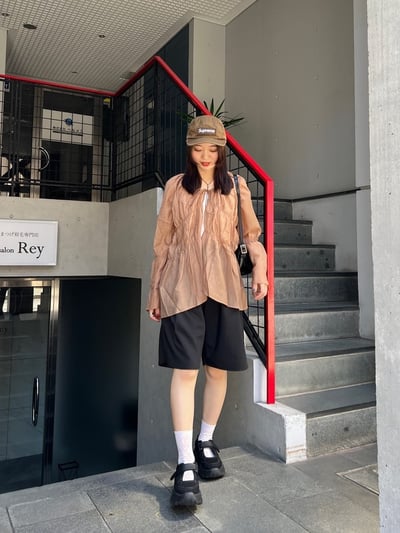 Kastane  褶邊透膚襯衫7