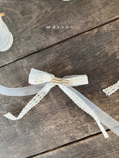 Marron36｜(Free) 蝴蝶結蕾絲髮夾4