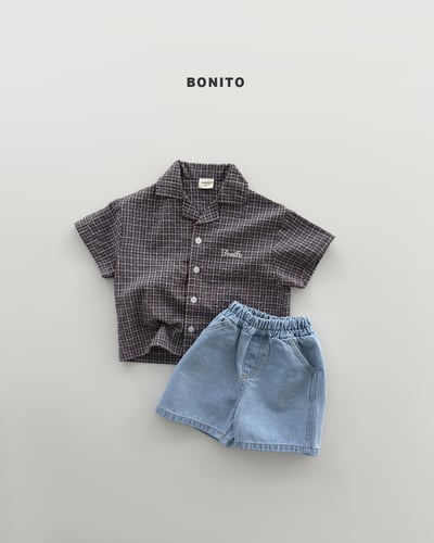 Bonito27｜(75cm-125cm) 2色格紋網狀襯衫上衣3