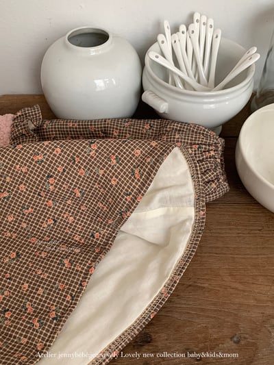 JE 642｜(80-110cm)  絨毛小碎花包屁裝8