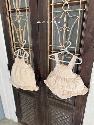 Marron 48｜(3m-18m) 絎縫荷葉肩帶包屁衣12