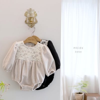 M-KIDS03｜(55-80cm) 2色蕾絲印花包屁衣12