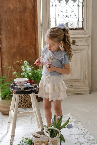 FLO11｜(75-140) 蕾絲鏤空蛋糕褲裙3