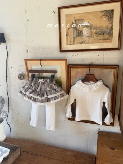 Marron16｜(1y-6y) 蛋糕格紋/蕾絲內搭褲裙11