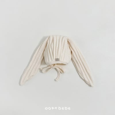 Oottbebe03｜(0m-12m) 壓紋兔耳綁帶帽15