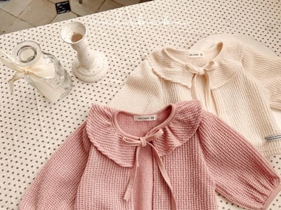 Valubebe30｜(65-90) 荷葉開襟綁帶外套4