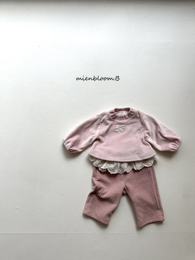 Bloom.b27｜(0m-24m/85cm-125cm) 刷絨蝴蝶緞帶蕾絲上衣4