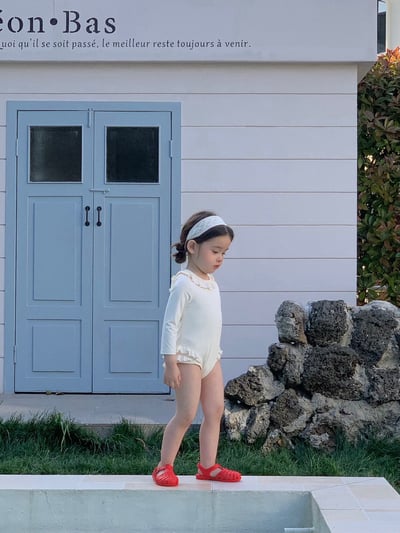 JE30｜(73-130cm) 蕾絲花邊防曬50+泳衣-長袖22