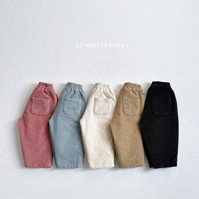 vivid34｜(78cm-125cm) 燈芯絨小布直筒長褲3