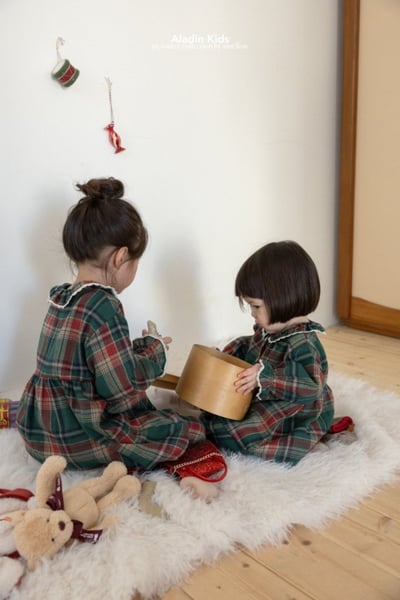 ALADIN22｜(75cm-114cm) 聖誕格紋蕾絲家居套裝5