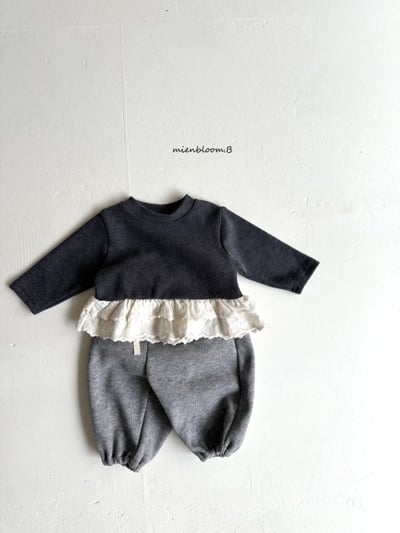 Bloom.b21｜(0m-24m/85cm-125cm) 磨毛蕾絲荷葉邊上衣5