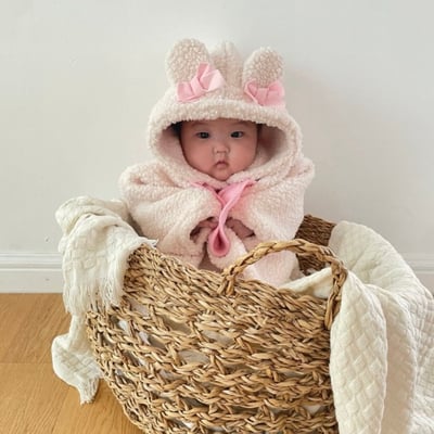 JEAYA06｜(3m-12m) 2色羊羔毛蝴蝶可愛包屁衣8