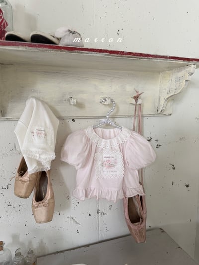 Marron45｜(1y-6y) 復古玫瑰公主袖上衣8