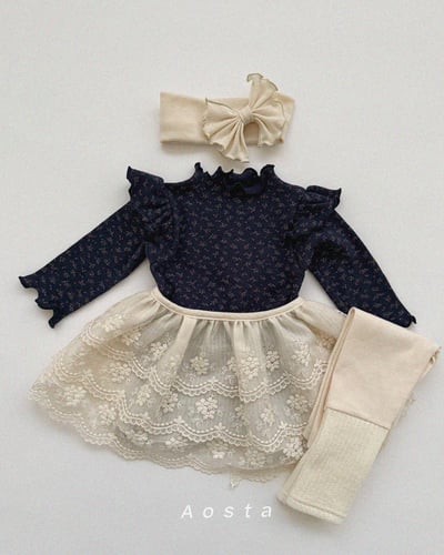 AOSTA11｜(6m-5y) 蕾絲帶層次裙11