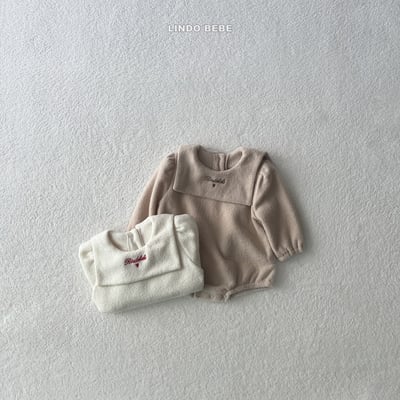 Lindo11｜(3m-18m) 水手翻領抓絨次袖包屁衣9
