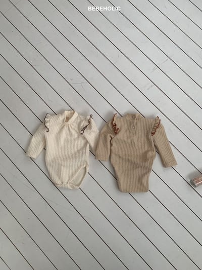 Bebe holic32｜(3m-18m) 滾邊細麻花包屁衣9