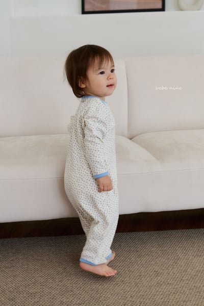 bebe nine08 (55cm-75cm) 2色碎花滾邊家居連身衣8