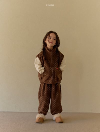 Lindo70｜(80cm-125cm) 高領磨毛波點背心15