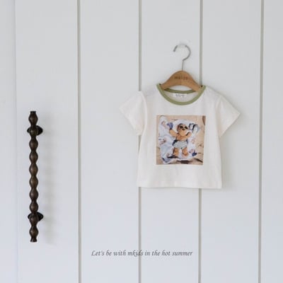 M-KIDS29｜(65-115cm) 小熊日光浴印花上衣9