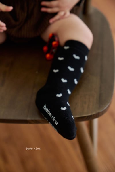bebe nine01 (0m-36m) 1色愛心高筒襪四雙組1