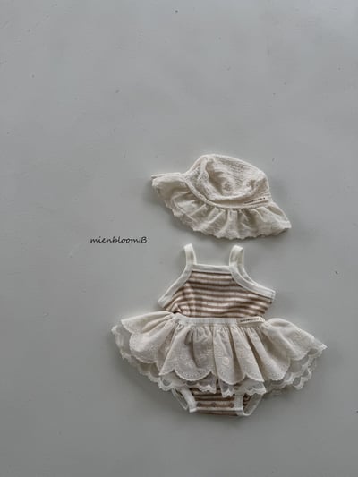 Bloom.b11｜(0m-18m) 肩帶條紋包屁衣2