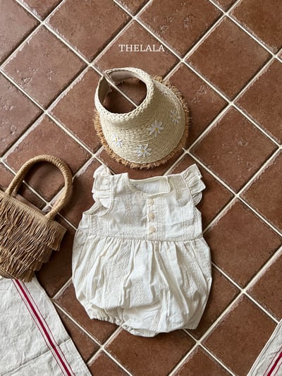 thelala52｜ (0m-18m) 壓花櫻桃格紋無袖包屁衣9