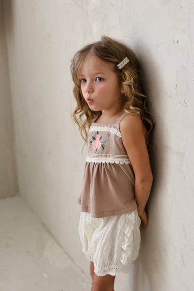 FLO06｜(75-140) 蕾絲細肩花朵衣20