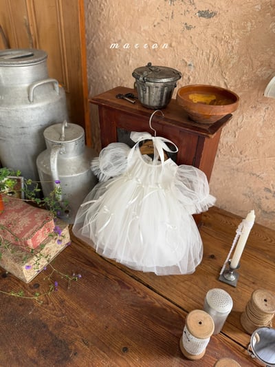 Marron08｜(3m-18m 1y-6y) 蝴蝶結紗裙裝11