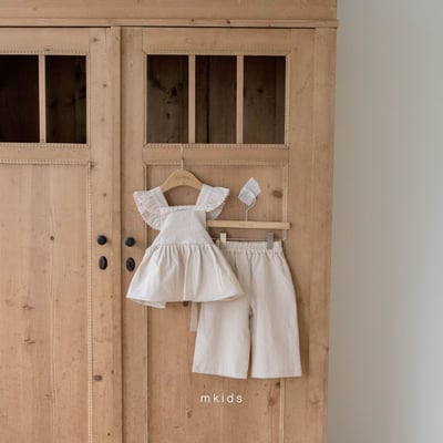 M-KIDS16｜(65-115cm) 摺邊綁帶套裝3