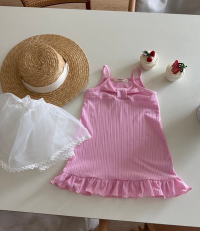 LePetitmot20｜(80-125cm) 蝴蝶結背心連身裙4