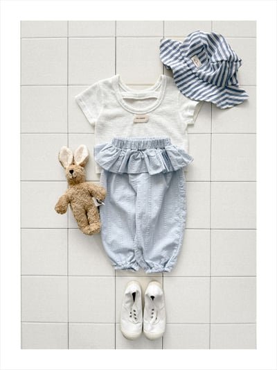 onu27｜(70cm-115cm) 荷葉邊壓紋縮口長褲7