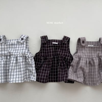 mimi market20 (65-85cm)  格紋背心吊帶裙1