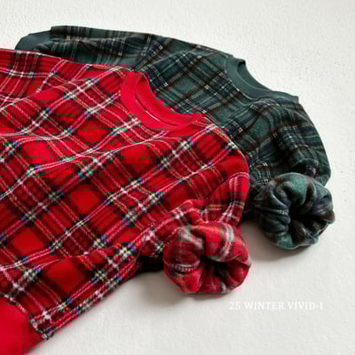 vivid61｜(78cm-125cm) 磨毛格紋上衣2